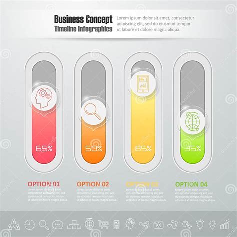 Design Botton Slide Modern Infographic Template Stock Illustration