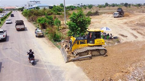 Starting Open New Project Processing Dump Truck With Dozer SHANTUI