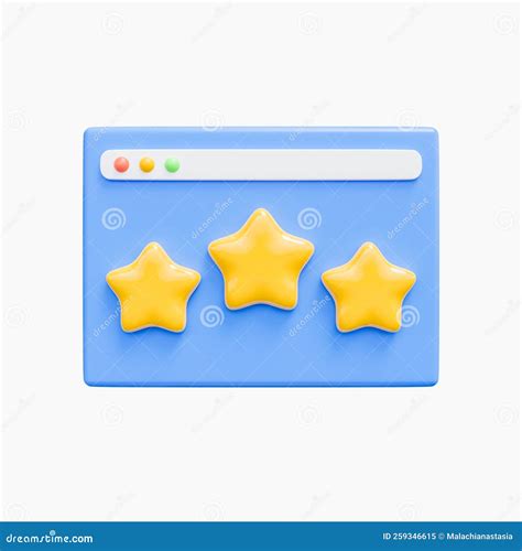 3d Render Customer Review And Rating Concept Icon Illustration Stock