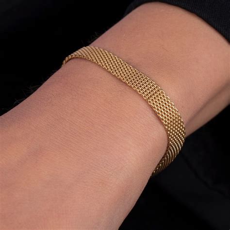 Gold Mesh Bracelet Etsy