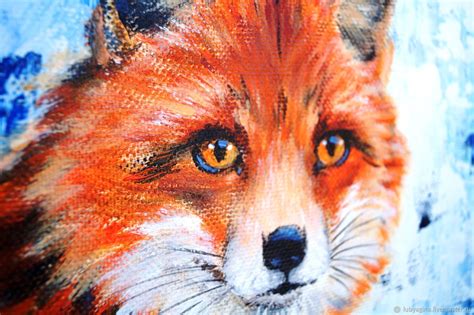 Лиса картина на холсте 30х40 – заказать на Ярмарке Мастеров – NB5CGRU ...