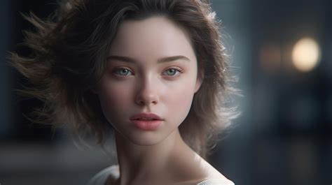 Premium AI Image Beautiful Blonde Woman In Lingerie Posing In Bedroom Ideal Body