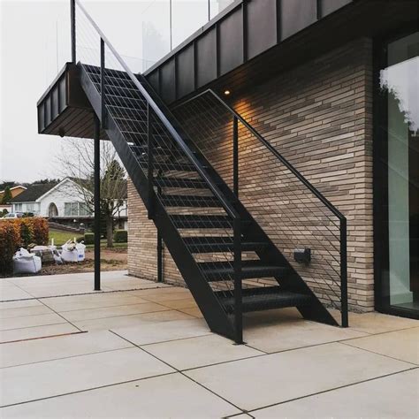 Hot Sale Prefabricated Exterior Stairs Metal Steel Outdoor Stairs Staircase And Outdoor Stairs