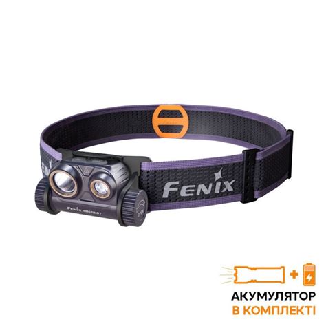 Фонарь налобный Fenix HM65R-DT, фиолетовый | Fenix.ua
