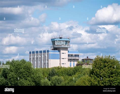 Moscow Russia Zhukovsky Airfield airport control tower the ...