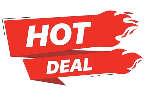 Premium Vector Hot Deal Red Fire Sale Ribbon