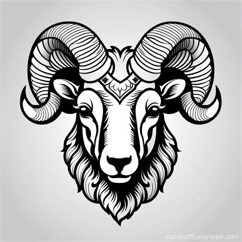 Old School Tattoo Style Ram Head Stable Diffusion Online