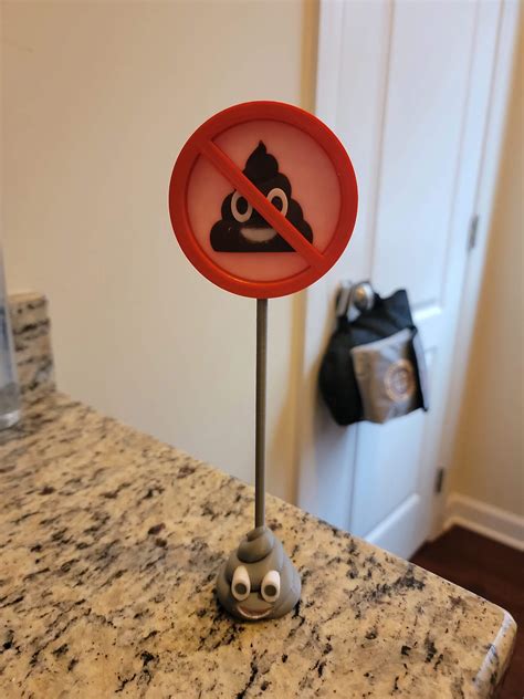 No Poop Emoji Sign By Mindlessdad Download Free Stl Model