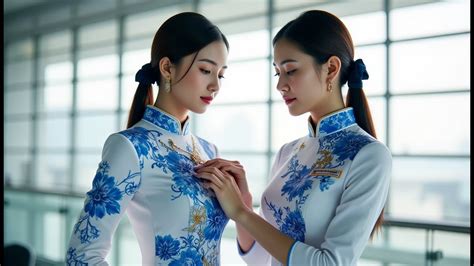 Two Beautiful And Sexy Flight Attendants In Love Chinese Lesbian Kissing Video LGTBQ YouTube