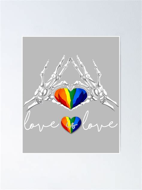 P Ster Esqueleto Coraz N Arco Iris Amor Lgbt Lgbtq Orgullo Gay De Higaikokufucho Redbubble
