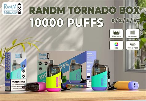 RANDM Tornado Box 10000 Puffs Disposable Pod 850mAh 20ml Nic 5 USB