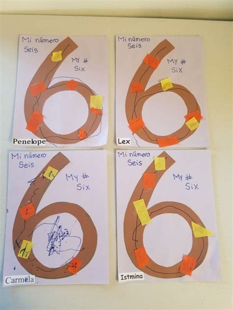 Number 6 Art Activitie Bilingual Numbersix Crafts For Kids Numbers