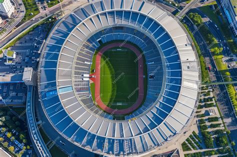Premium Photo Aerial View Of Olympic Soccer Stadium