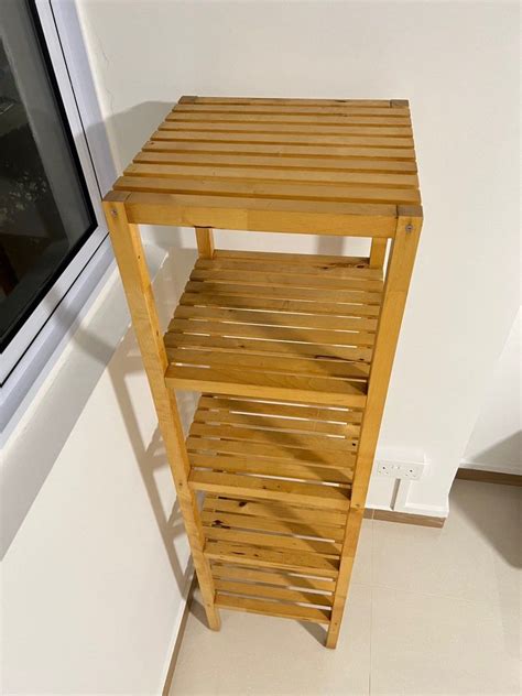 Ikea Wood Shelf Shelves Rack Furniture And Home Living Furniture