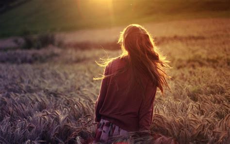 Wallpaper Sunlight Women Sunset Brunette Love Red Field Evening Morning Emotion