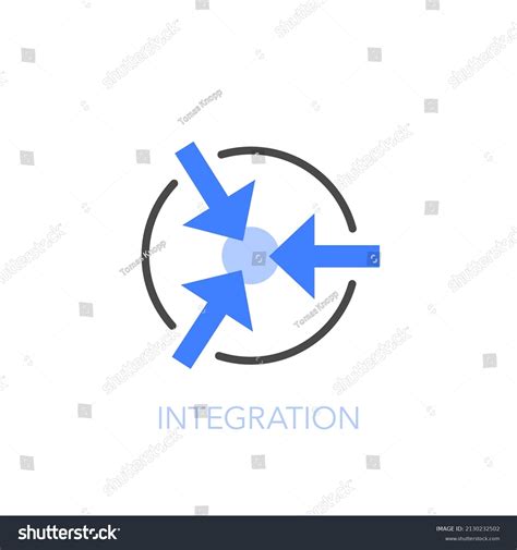 Integration Symbol With Three Arrows Pointing To Royalty Free Stock