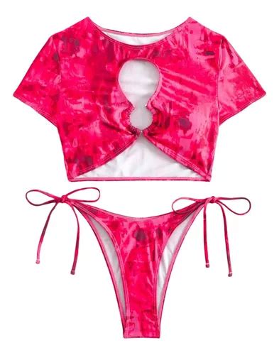 Traje De Baño Mahala Bikini Tie Dye Abertura Cordón Lateral Cuotas sin interés