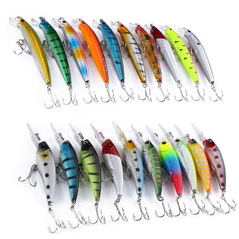Hot Selling Bright Colors Fishing Lures 20 Pcs 2 Models Mixed Fishing ...