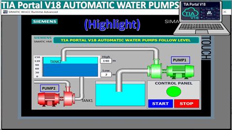 Tia Portal V And Wincc Hmi Simulation Water Pumps Without Using Real