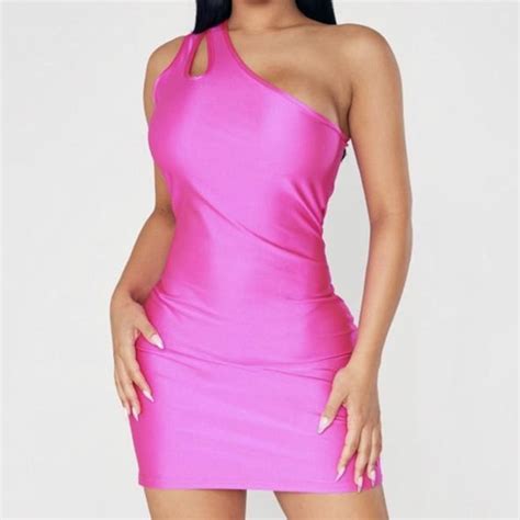 PLT Hot Pink Bodycon Dress Worn Once X Would Fit Depop