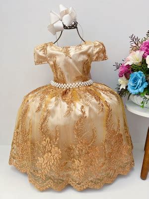 Vestido De Festa Infantil Nude Rose Elo