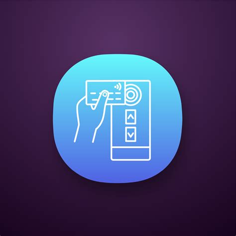NFC credit card reader app icon. NFC public transport payment. UI UX