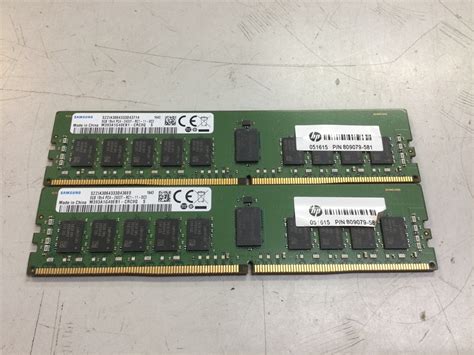Quantity of 2, Samsung 8GB DDR4 2400MHz, Model M393A1G40EB1-CRC0Q, Not ...