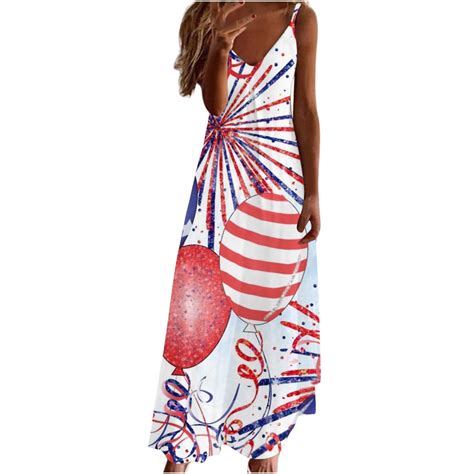 Cobkk Sun Dress Midi Clearance Women S Summer Style Independence Day