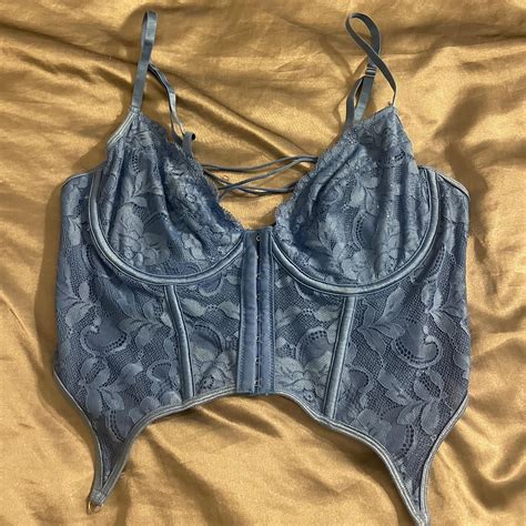 Dealmore Blue Corset Corset Croptop Bustier Depop