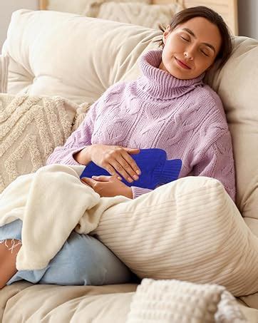 Amazon Attmu Hot Water Bottle With Cover Knitted Transparent Hot Water Bag 2 Liter Blue