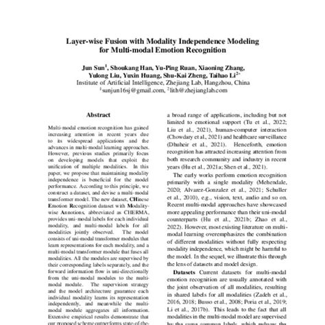 Layer Wise Fusion With Modality Independence Modeling For Multi Modal