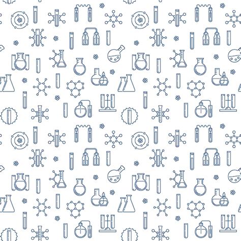 Premium Vector Science And Chemistry Vector Outline Seamless Pattern