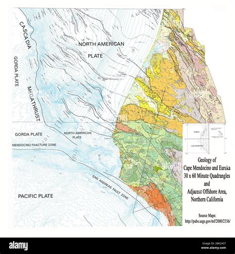 Humboldt County Geology Map USGS Stock Photo - Alamy