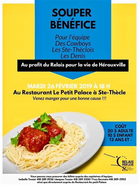 Souper Bénéfice Au Profit Du Relais Pour La Vie Municipalité De