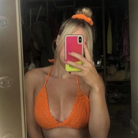 Crochet Two Piece Bikini Top And Scrunchie Set Depop