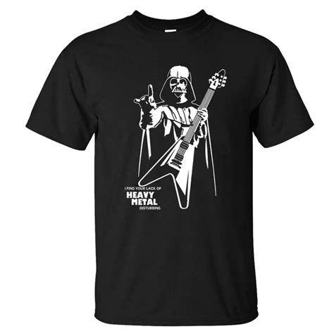 Men Darth Vader Heavy Metal Designer Funny T Shirts Short Sleeve Tee