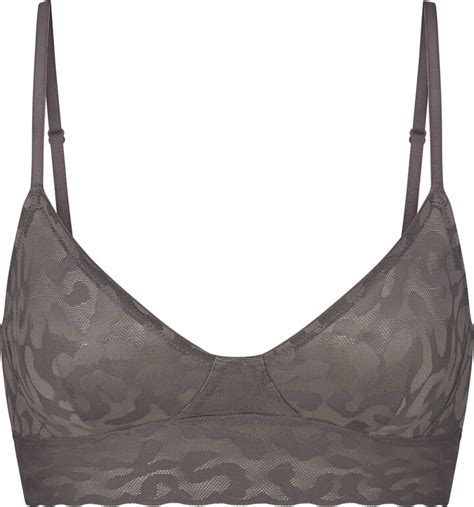 Logo Mesh Lace Triangle Bralette Grey Chalk Shopstyle Bras