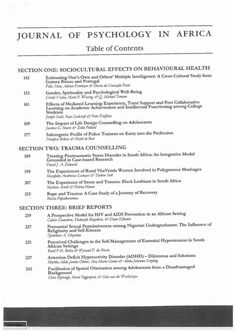 PDF Sex Offender Assessment Procedures A South African Comparison