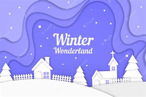 Free Vector | Winter town landscape in paper style