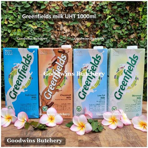 Jual Susu Milk Greenfields UHT 1000ml Full Cream ChocoMalt Low Fat