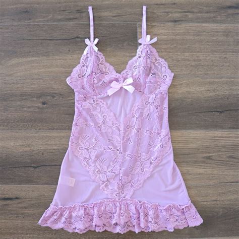 Sexy Plus Size 8 26 Lilac Purple Lace Mesh Babydoll Lingerie Chemise Nightie EBay