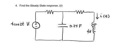 Solved 4. Find the Steady State response, i(t) | Chegg.com