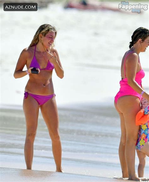 Lydia Bright Sexy Shows Off Her Beautiful Figure Wearing A Hot Pink Swimsuit At The Beach With