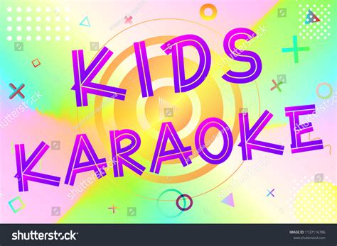 Kids Karaoke Text Colorful Lettering Modern Stock Vector Royalty Free