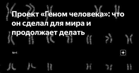 Проект «Геном человека»: что он сделал для мира и продолжает делать | N ...