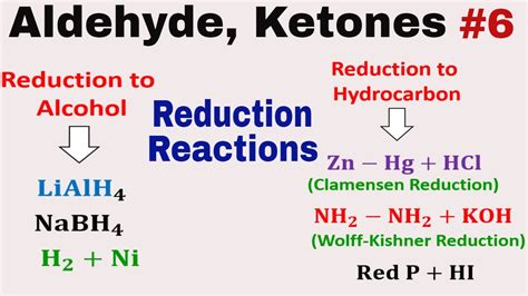 Aldehyde Ketones 6 Reduction Reactions Clamensen Reduction Wolff