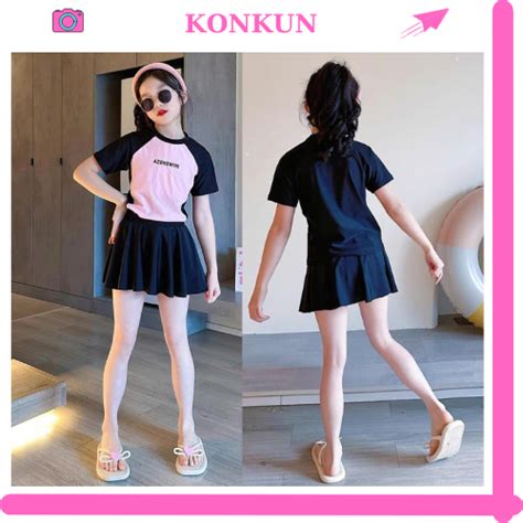 kg Bikini Bé Gái Đồ bơi cho bé gái mảnh màu hồng loại váy