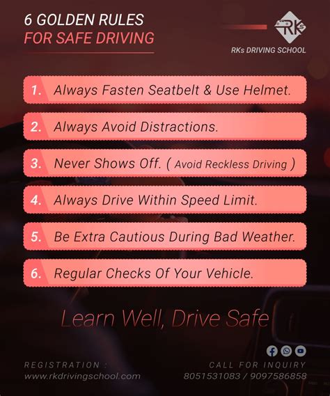6 Six Golden Rules For Safe Driving Rks Driving School