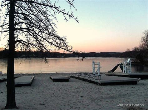 Lifeguard Chair In The Snow The Beach At Pines Lake Wayne Nj By