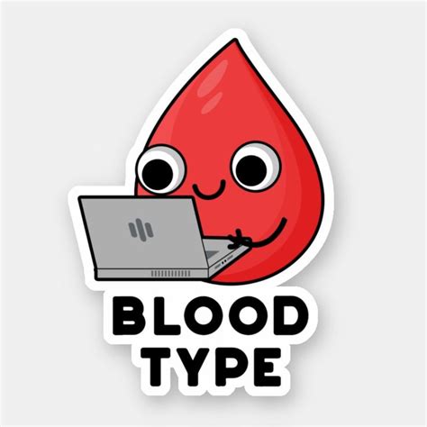 Blood Type Funny Blood Drop Pun Sticker Zazzle Blood Type Blood